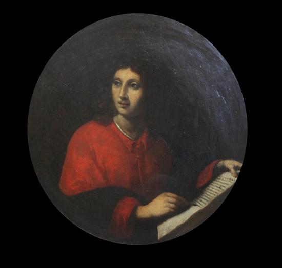 17th / 18th century North Italian School Saint John the Evangelist and the other the Mater Dolorosa tondo, overall diameters c.26.5 in